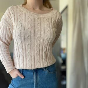 Light Pink Cable Knit Sweater
